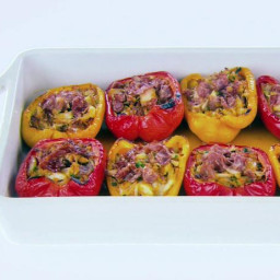 Crab and Prosciutto-Stuffed Peppers