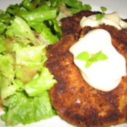 Crab And Salmon Cake with Coriander And Lemon Dressing