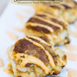 Crab Cakes with Roasted Red Pepper Aioli