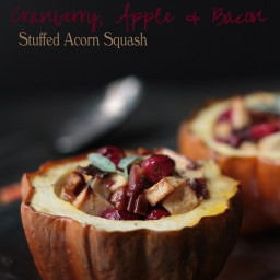 Cranberry, Apple and Bacon Stuffed Acorn Squash by Mellissa of I Breathe… I