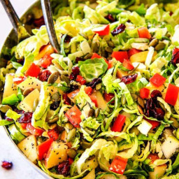 Cranberry Apple Shaved Brussels Sprouts Salad