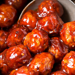Cranberry BBQ Crockpot Meatballs