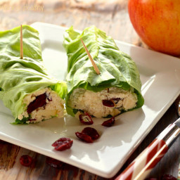 Cranberry Chicken Salad Lettuce Rollup Sandwiches