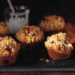Cranberry Muffins with Walnut Crumb Topping