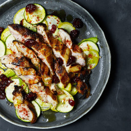 Cranberry-Paprika Grilled Chicken With Summer Squash and Avocado