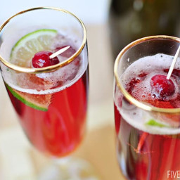 Cranberry Pomegranate Bellinis with Lime
