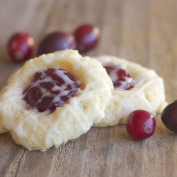 Cranberry Thumbprint Cookies With Almond Glaze