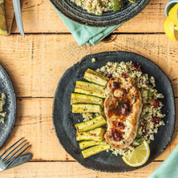 Crave-Worthy Cranberry Pork with Pecan Couscous and Zucchini
