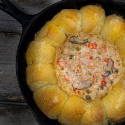 Crawfish Dip in a French Bread Skillet
