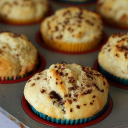 Cream Cheese Chocolate and Peanut Butter Chip Muffins
