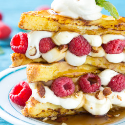 Cream Cheese Stuffed French Toast with Almonds