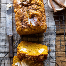 Cream Cheese Swirled Pumpkin Bread with Salted Maple Butter