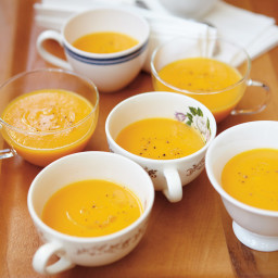 Cream of Carrot and Rutabaga Soup with Maple Syrup