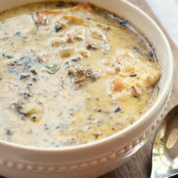 Cream of Mushroom Soup with Buttered Crackers