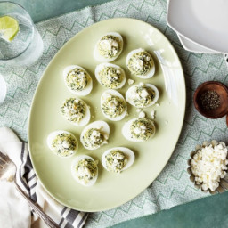 Creamed Spinach Deviled Eggs