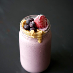 Creamiest Peanut Butter Berry Banana Smoothie