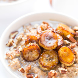 Creamiest Steel Cut Oats with Caramelized Bananas