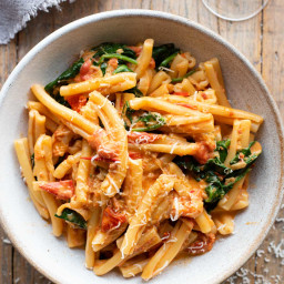 Creamy 'Nduja Pasta with Baby Spinach