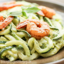 Creamy Avocado Zoodles with Chipotle Lime Shrimp