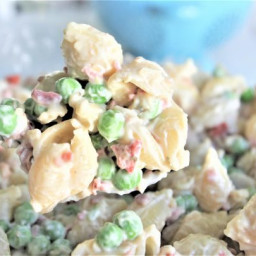 Creamy Bacon Pea and Ranch Pasta Salad - Quick and Easy Side Dish Recipe