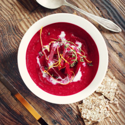 Creamy Beetroot Soup with Orange, Ginger and Coconut Milk {vegan, grain fre