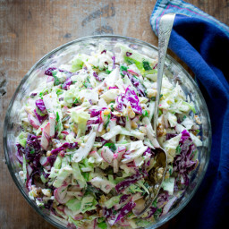creamy blue cheese and walnut coleslaw