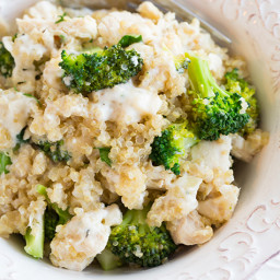 Creamy Broccoli and Chicken Quinoa Casserole