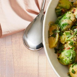 Creamy Brussels Sprouts with Sun-Dried Tomatoes