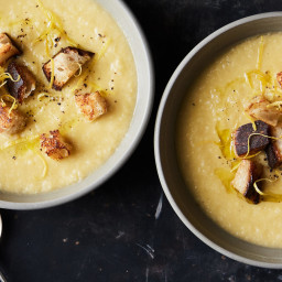 Creamy Cauliflower Soup With Rosemary Olive Oil