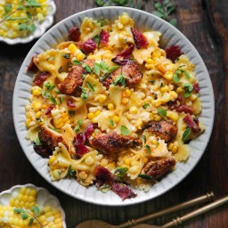 Creamy Chicken and Corn Pasta with Bacon
