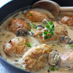 Creamy Chicken and Mushroom Skillet (with Video)