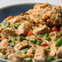 Creamy Chicken and Vegetables With Whole Wheat Drop Biscuits