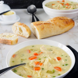 Creamy Chicken Noodle and Vegetable Soup
