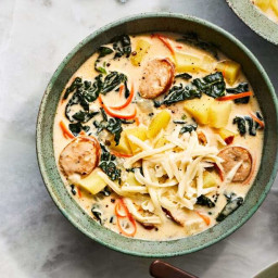 Creamy Chicken Sausage-and-Kale Soup