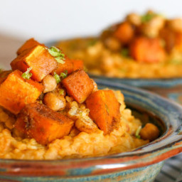 Creamy Coconut Lentils with Roasted Winter Squash
