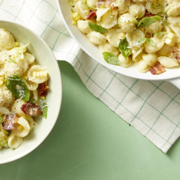 Creamy Corn Pasta with Bacon and Scallions