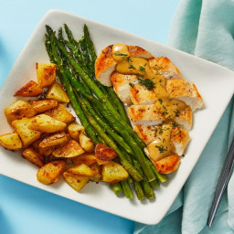 Creamy Dill Chicken with Roasted Potatoes & Asparagus