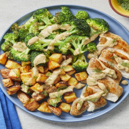 Creamy Dill Chicken with Roasted Potatoes & Broccoli