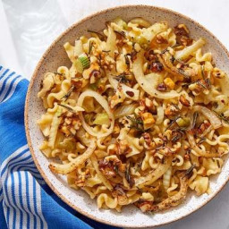 Creamy Fennel & Olive Pasta with Fried Rosemary & Walnuts