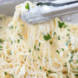 Creamy, Four-Cheese & Garlic Spaghetti