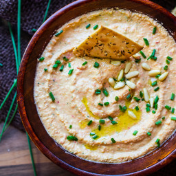 Creamy Garden Vegetable Hummus with Chives