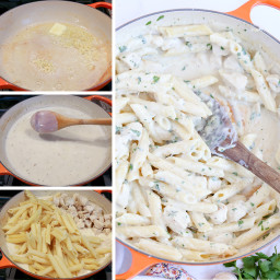 Creamy Garlic Penne Pasta with Chicken