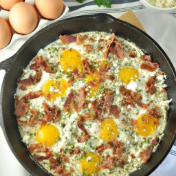 Creamy Herbed Bacon and Egg Skillet 