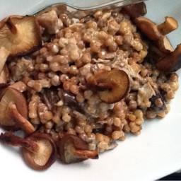 Creamy Israeli Couscous with Porcini and Shitake Mushrooms