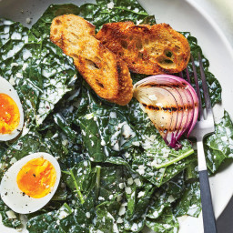 Creamy Kale Caesar Salad with Soft-Boiled Eggs