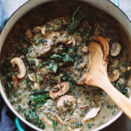Creamy Lentils & Kale with Mushrooms