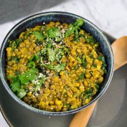 Creamy One Pot Curried Lentils and Quinoa