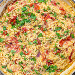 Creamy Orzo with Blistered Tomatoes
