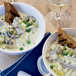 Creamy Oyster Stew with Fennel and Brown Bread Toasts