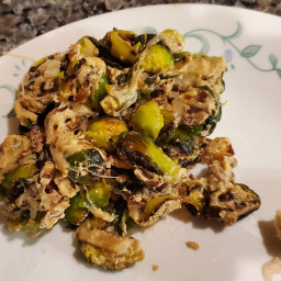 Creamy Pan Roasted Brussel Sprouts